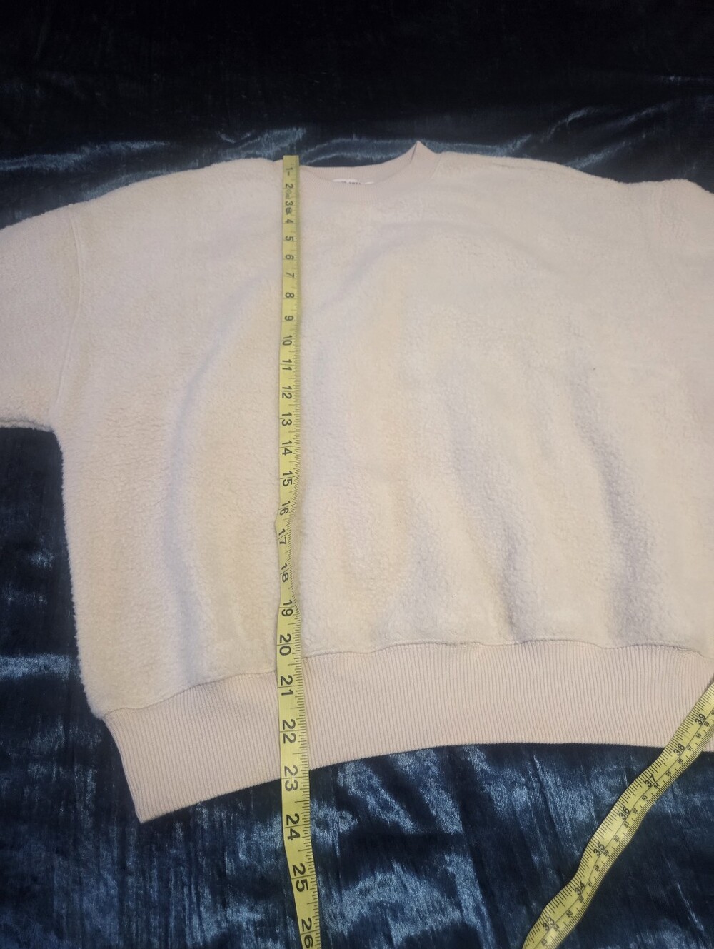 Cozy Oversized Teddy Fleece Sweatshirt Pullover Soft Neutral Lounge Sweater - Picture 3 of 6